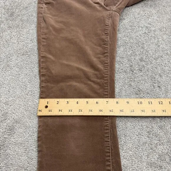 Lands' End Mid Rise Straight Leg Corduroy Pants Womens 4 Brown Cotton Stretch - Picture 15 of 16